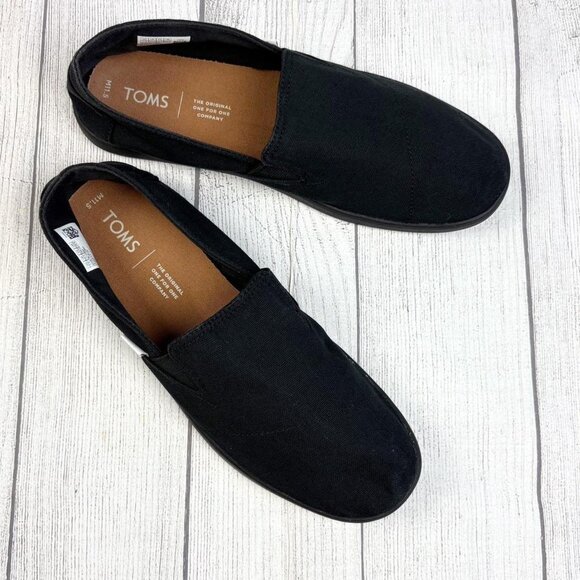 Toms Mens Black 11.5 M Classic Canvas Slip On Shoes Alpargata Espadrille - Picture 7 of 8